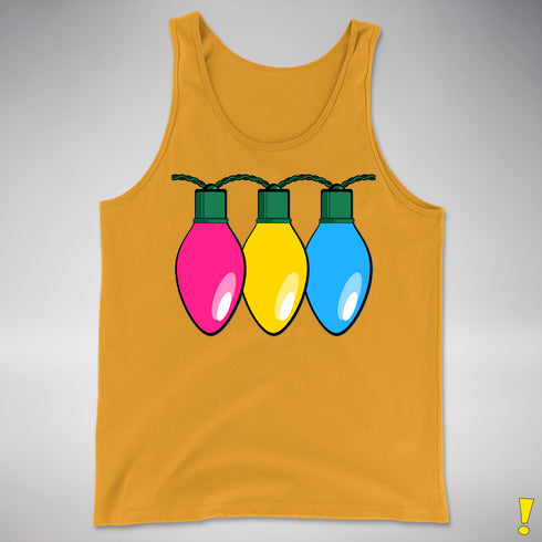 Pansexual Pride Christmas Lights Premium Tank Top - Gold
